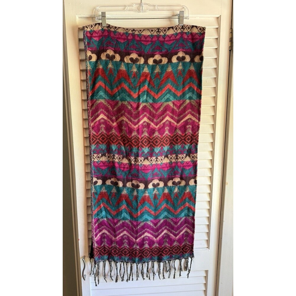 Sacred threads Women’s Scarf Wrap One Size Fringe Boho Chic Indie Southwestern